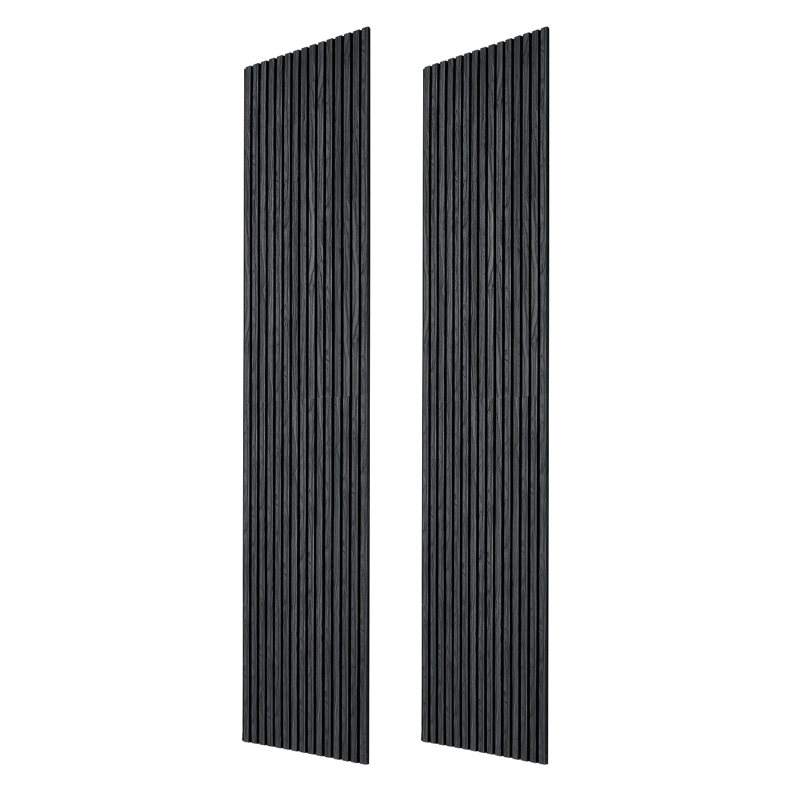 VEVOR Wood Wall Panels, 2400 x 600 mm, Acoustic Slat Panels, Black Oak, Sound Absorbing for Living Rooms, Bedrooms, Offices, Studios, Interior Wall Decor, MDF & PET Construction, Screw Kit, 2-Pack