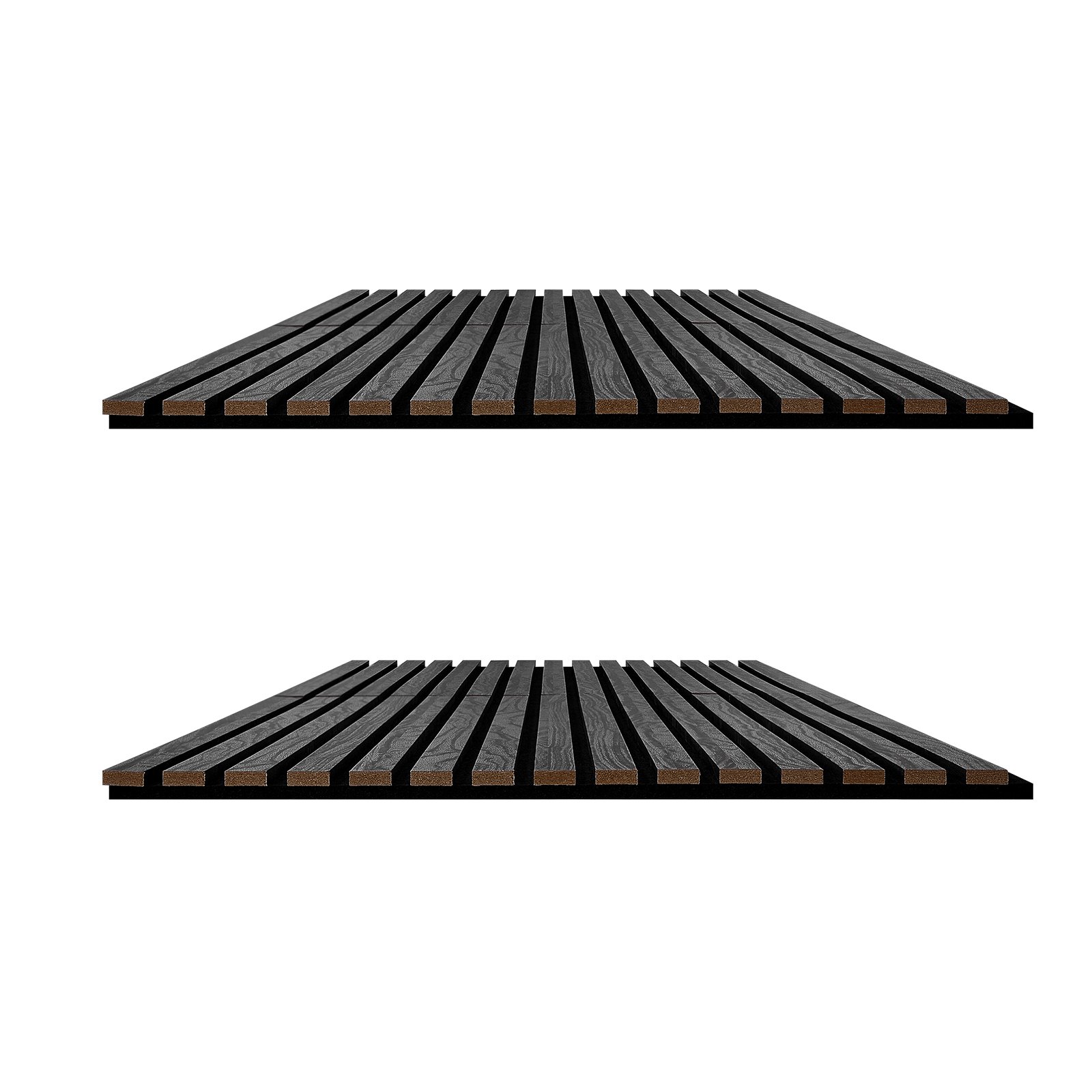 VEVOR Wood Wall Panels, 2400 x 600 mm, Acoustic Slat Panels, Black Oak, Sound Absorbing for Living Rooms, Bedrooms, Offices, Studios, Interior Wall Decor, MDF & PET Construction, Screw Kit, 2-Pack