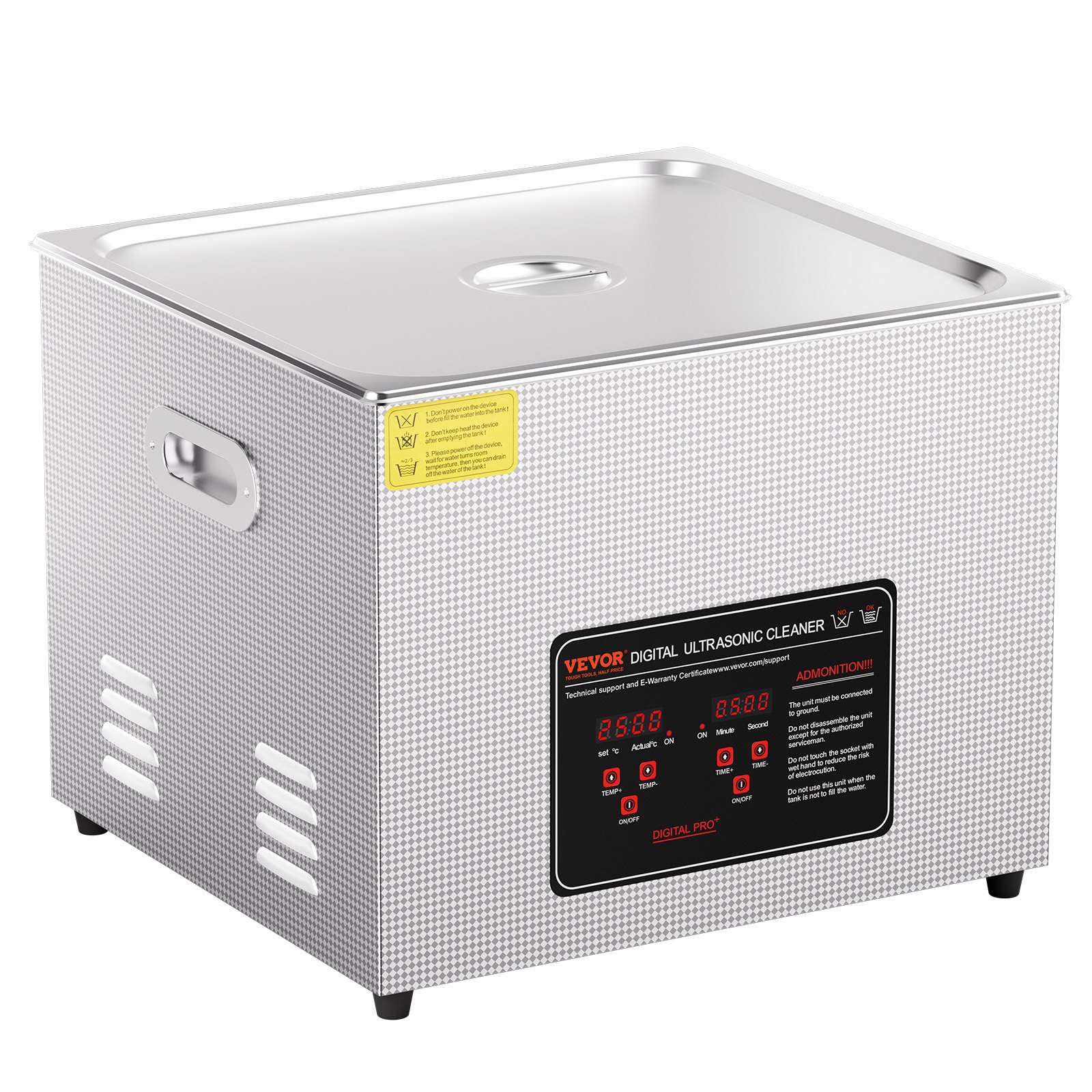 VEVOR Ultrasonic Cleaner, 15L Professional 360W Cleaning Machine with Timer & Heater, 40kHz Digital Ultrasonic Cleaner with Basket for Watch Glasses Jewelry Retainer Industrial Parts Tools