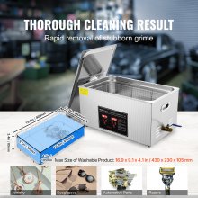 VEVOR Ultrasonic Cleaner with Digital Timer & Heater, Professional Ultra Sonic Jewelry Cleaner, Stainless Steel Heated Cleaning Machine for Glasses Watch Rings Small Parts Circuit Board (22L)