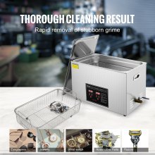 VEVOR Ultrasonic Cleaner with Digital Timer & Heater, Professional Ultra Sonic Jewelry Cleaner, Stainless Steel Heated Cleaning Machine for Glasses Watch Rings Small Parts Circuit Board (30L)