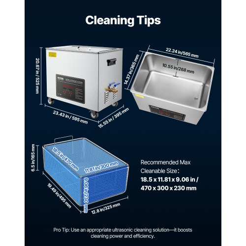 Nettoyeur  ultrasons VEVOR 50L, machine de nettoyage professionnelle   ultrasons avec panier de nettoyage et affichage numrique, 840 W, en acier  ...