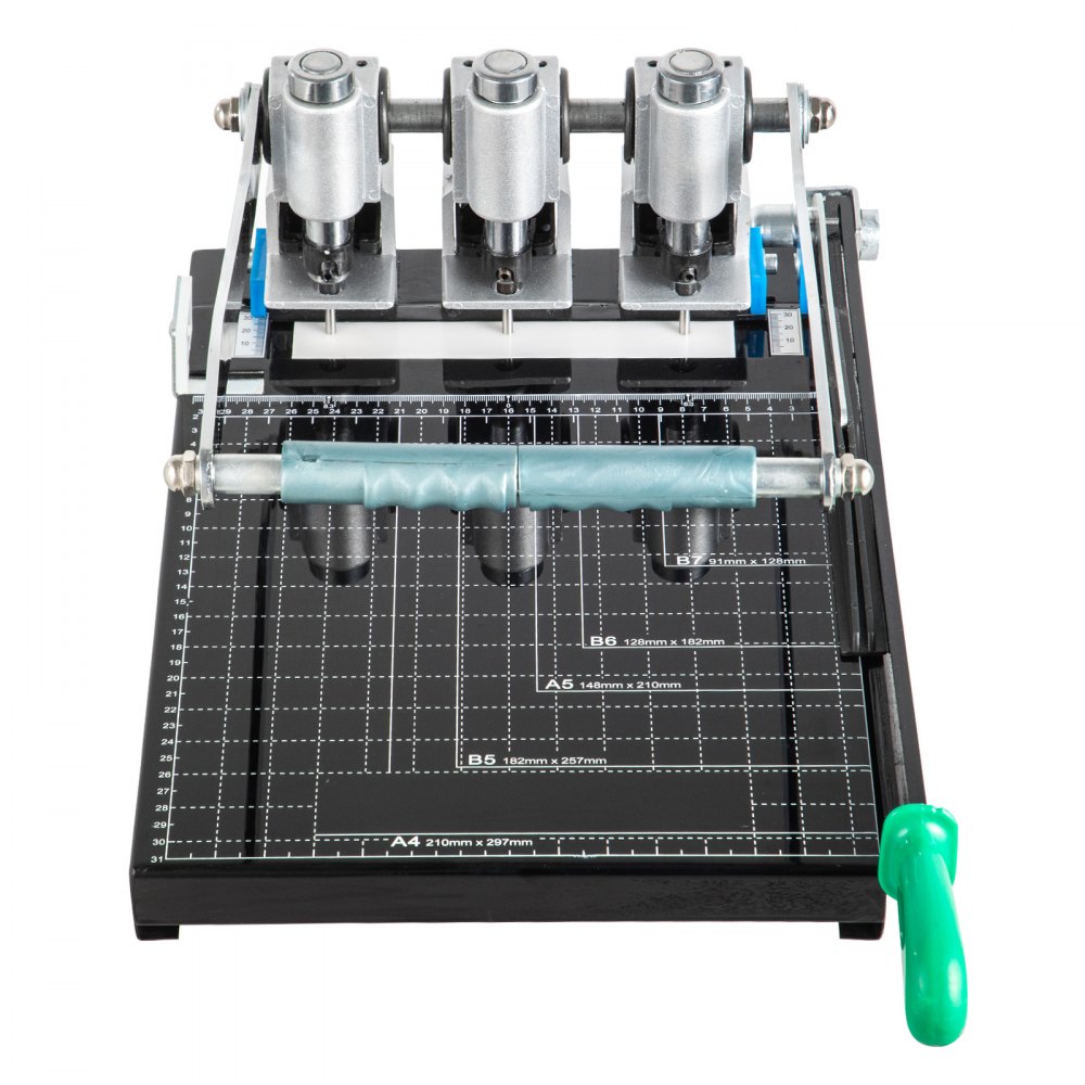 VEVOR Heavy Duty Hole Punch 3-Hole 300 Sheet Capacity Heavy Duty Paper Punch 1.38"/35 mm Thickness Hole Puncher High Capacity Steel Drill with Cutter Heavy Duty Punches for Paper Tags Invoices Files
