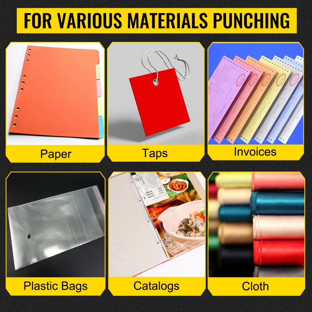 VEVOR Heavy Duty Hole Punch 3-Hole 300 Sheet Capacity Heavy Duty Paper Punch 1.38"/35 mm Thickness Hole Puncher High Capacity Steel Drill with Cutter Heavy Duty Punches for Paper Tags Invoices Files