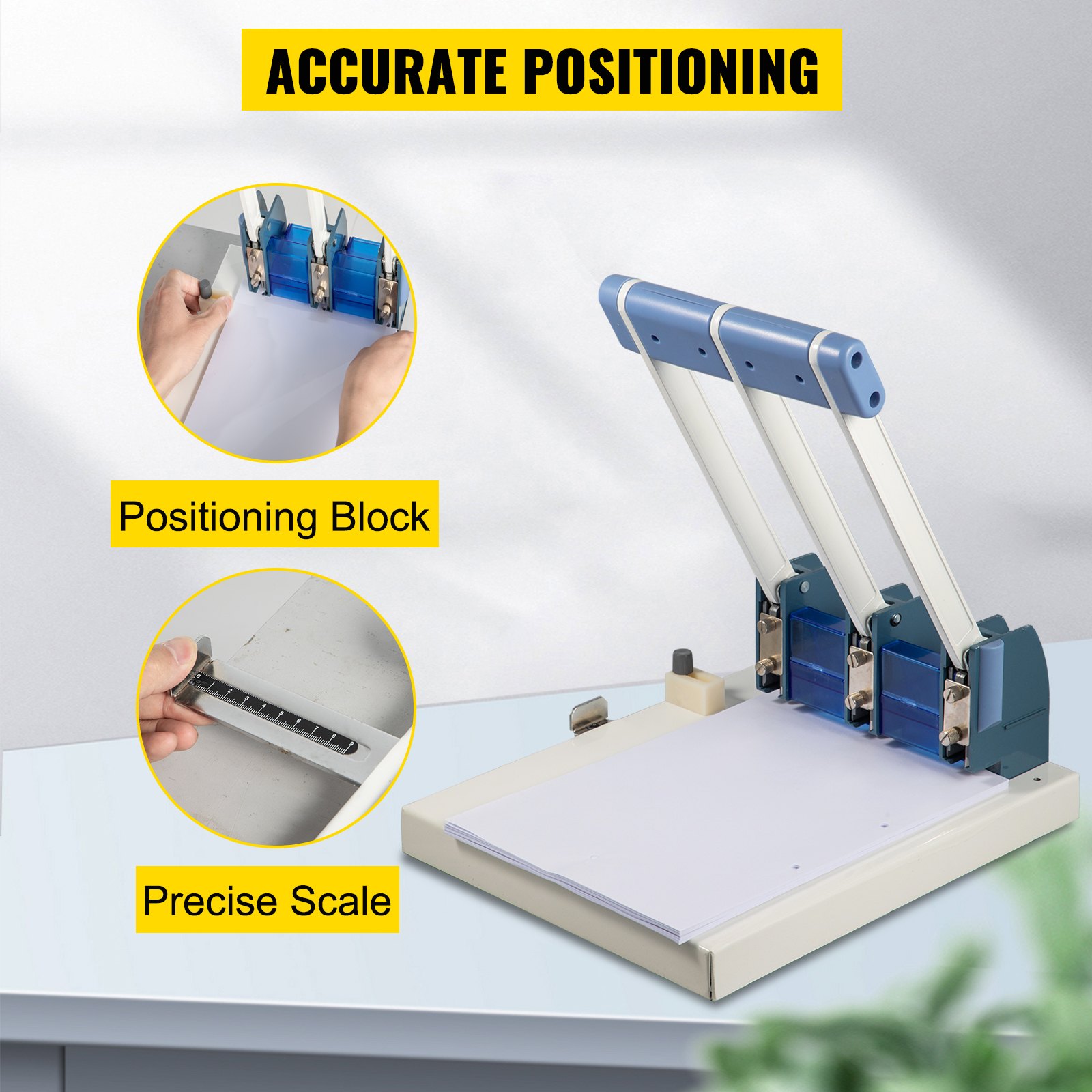VEVOR Paper Punch Binding Machine 3-Hole 150 Sheet 15mm Thick Hole Puncher
