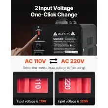 VEVOR Voltage Converter Transformer 1500VA Step Up/Down 110 to 220V/220 to 110V