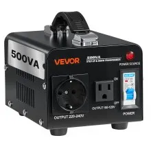 VEVOR Voltage Converter Transformer 500VA Step Up/Down 110V to 220V/220V to 110V