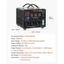 VEVOR Voltage Converter Transformer 5000VA Step Up/Down 110 to 220V/220 to 110V