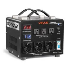 VEVOR Voltage Converter Transformer 5000VA Step Up/Down 110 to 220V/220 to 110V