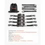 VEVOR Retractable Ratchet Straps, 25.4 mm x 3 m, Tie Down Straps with S Hooks, 544 kg Break Strength, 4 Soft Loops, Tie Down Ratcheting for Moving, Trailers, Motorcycles, Kayaks, Car Roof, 4 Pack