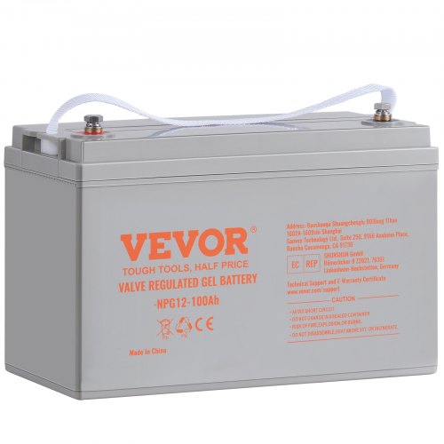 VEVOR Deep Cycle Battery, 12V 100 AH, AGM Marine Rechargeable Battery, High Self-Discharge Rate 800A Discharge Current, for RV Solar Marine Off-Grid Applications UPS Backup Power System, UL Certified
