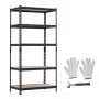 VEVOR Storage Shelves, 5-Tier Adjustable, 907.2 kg Capacity, Heavy Duty Garage Storage Shelving Unit, Metal Utility Rack Shelf, for Garage Warehouse Basement Kitchen, 923 mm W x 459 mm D x 1813 mm H