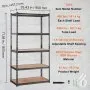 VEVOR Storage Shelving Unit, 5-Tier Adjustable, 2000 lbs Capacity, Heavy Duty Garage Shelves Metal Organizer Utility Rack, Black, 35" L x 18" W x 71" H for Kitchen Pantry Basement Bathroom Laundry