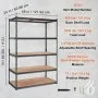 VEVOR Storage Shelving Unit, 5-Tier Adjustable, 2000 lbs Capacity, Heavy Duty Garage Shelves Metal Organizer Utility Rack, Black, 48" L x 24" W x 72" H for Kitchen Pantry Basement Bathroom Laundry