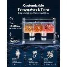 VEVOR 15L Ultrasonic Cleaner, Professional Ultrasonic Cleaner Machine with Cleaning Basket & Digital Display, 240W Stainless Steel 40kHz Industrial Cleaning Machine for Parts, Carburetors, Instruments