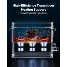 VEVOR 10L Ultrasonic Cleaner, Professional Ultrasonic Cleaner Machine with Cleaning Basket & Digital Display, 180W Stainless Steel 40kHz Cleaning Machine for Watches, Razors, Jewelry, Coins, and More