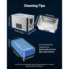 VEVOR 30L Ultrasonic Cleaner, Professional Ultrasonic Cleaner Machine with Cleaning Basket & Digital Display, 480W Stainless Steel 40kHz Industrial Cleaning Machine for Parts, Carburetors, Instruments