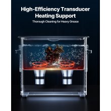 VEVOR 6L Ultrasonic Cleaner, Professional Ultrasonic Cleaner Machine with Cleaning Basket & Digital Display, 120W Stainless Steel 40kHz Cleaning Machine for Watches, Razors, Jewelry, Coins and More