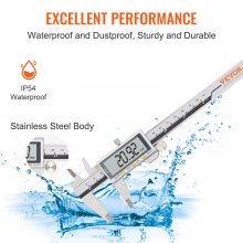 VEVOR Digital Caliper, Calipers Measuring Tool 0-6", Electronic Micrometer Caliper with Large LCD Screen, IP54 Waterproof & 4 Measurement Modes, Inch and Millimeter Conversion, Two Batteries Included