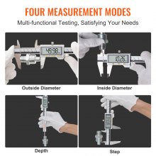 VEVOR Digital Caliper, Calipers Measuring Tool 0-6", Electronic Micrometer Caliper with Large LCD Screen, IP54 Waterproof & 4 Measurement Modes, Inch and Millimeter Conversion, Two Batteries Included