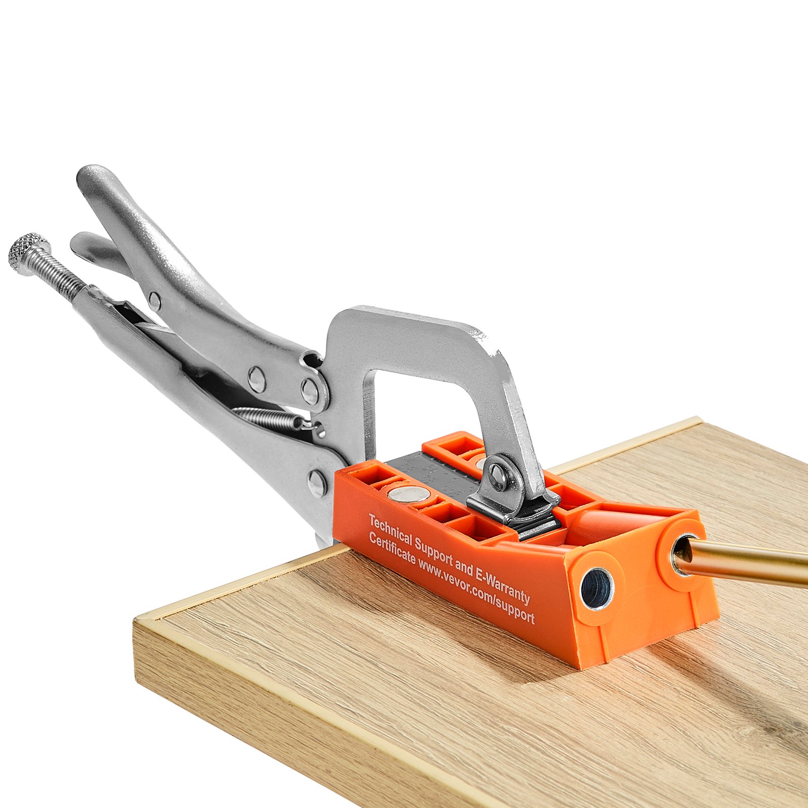 VEVOR Pocket Hole Jig, 56 Pcs Mini Jig Pocket Hole System with 9" C-clamp, Step Drill, Wrench, Drill Stop Ring, Square Drive Bit, and Screws, for DIY Carpentry Projects