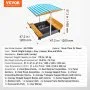 VEVOR Wooden Sandbox with Canopy, 57.3 x 47.2 x 47.2 in Sand Box, Sand Pit with Foldable Bench Seats and Bottom Liner, Natural Wood Kids Sandbox for Outdoor Backyard, Beach, Park, Gift for Ages 3-12