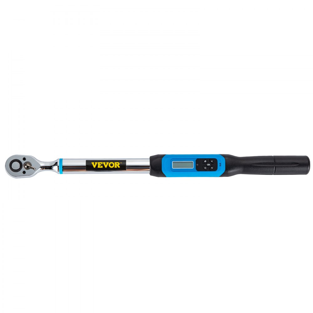 VEVOR Digital Torque Wrench, 1/2" Drive Electronic Torque Wrench, Torque Wrench Kit 5-99.5 ft-lbs Torque Range Accurate to ±2%, Adjustable Torque Wrench with LED Display and Buzzer, Socket Set & Case