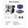 VEVOR Pond Aerators, 5.2CFM Aeration System for Lakes up to 3 Acres, 4/5 HP Air Compressor, 1 Diffuser & 30.5 m Weighted Tubing, Outdoor Pond Aeration Pump for Deep Water Oxygen Circulation