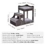VEVOR Pet Bunk Bed with Removable Stairs, Dog/Cat Window Perch with Storage, Multi-Level Bed Window Perch Dog Bedside Sleeper Couch, Small Pet Seat Platform, Indoor Use (Gray)