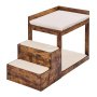 VEVOR Pet Bunk Bed with Stairs, Dog/Cat Window Perch for High Beds and Couches, Medium Multi-Level 3 Step Dog Seat Platform Sleeper Couch, Practical for Modern Homes (Rustic Brown)