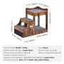 VEVOR Pet Bunk Bed with Removable Stairs, Dog/Cat Window Perch with Storage, Multi-Level Bed Window Perch Dog Bedside Sleeper Couch, Small Pet Seat Platform, Indoor Use (Rustic Brown)