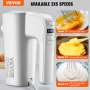 VEVOR Digital Electric Hand Mixer, 5-Speed, 200W Portable Electric Handheld Mixer, with Turbo Boost Beaters Dough Hooks Whisk Storage Bag, Baking Supplies for Whipping Mixing Egg Cookie Cake Cream