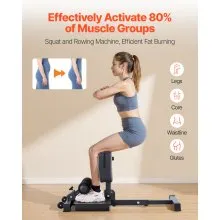 VEVOR Sissy Squat Machine, Multi-Function Deep Sissy Squat Bench for Leg Muscle Training, Easy Setup & Foldable Core Waistline & Glute Workout Equipment, Leg Exercise Machine for Home Gym, Black