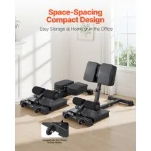 VEVOR Sissy Squat Machine, Multi-Function Deep Sissy Squat Bench for Leg Muscle Training, Easy Setup & Foldable Core Waistline & Glute Workout Equipment, Leg Exercise Machine for Home Gym, Black