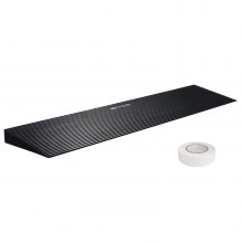 VEVOR 1.6" Rise Cuttable Threshold Ramp for Sweeping Robot, 35.4" Wide Natural Rubber Wheelchair Ramp, Non-Slip Solid Rubber Ramp with Double-Sided Tape for Doorways, Driveways, Bathroom, Smooth Tile