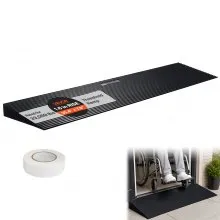 VEVOR 1.6" Rise Cuttable Threshold Ramp for Sweeping Robot, 35.4" Wide Natural Rubber Wheelchair Ramp, Non-Slip Solid Rubber Ramp with Double-Sided Tape for Doorways, Driveways, Bathroom, Smooth Tile