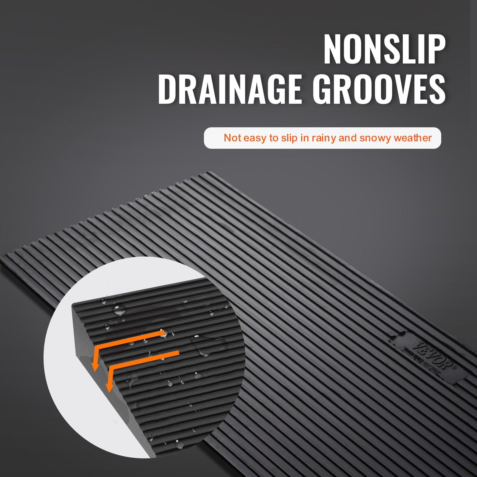 VEVOR 3 cm Rise Cuttable Threshold Ramp for Sweeping Robot, 90 cm Wide Natural Rubber Wheelchair Ramp, Non-Slip Solid Rubber Ramp with Double-Sided Tape for Doorways, Driveways, Bathroom, Smooth Tile