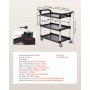 VEVOR Utility Cart, 500 lbs Load Capacity, 3-tier Utility Plastic Cart with 360° Swivel Wheels (2 with Brakes), 31.1 x 19.3-inch Food Service Cart for Warehouse, Office, Home, Restaurant, Kitchen