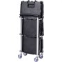 collapsible VEVOR utility service cart with handle and caster wheels.
