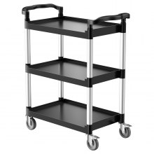 Heavy Duty Utility Cart 300 lbs Capacity 3-tier Service Cart with Wheels