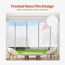 VEVOR Frosted Window Privacy Film Tint Non Adhesive Static Cling Glass Stickers