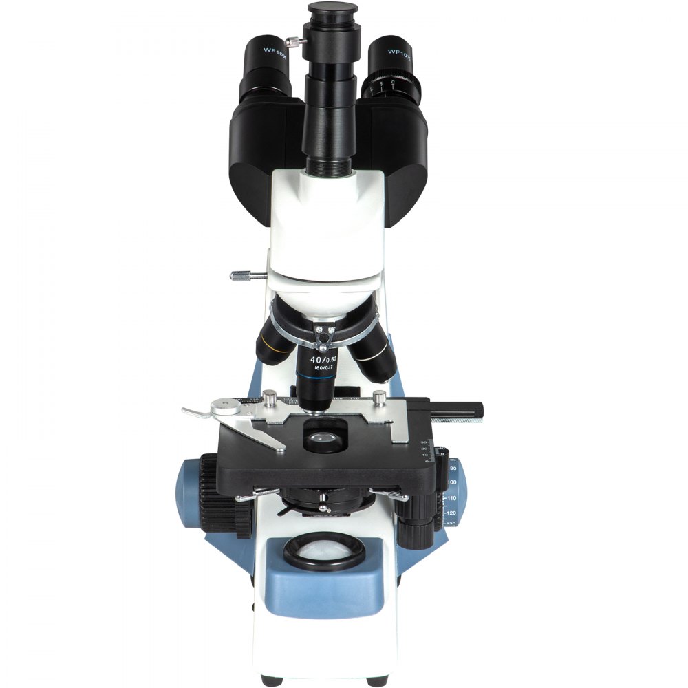 Vevor Trinocular Compound Microscope Compound Light Microscope 40x-1000x W/ Led