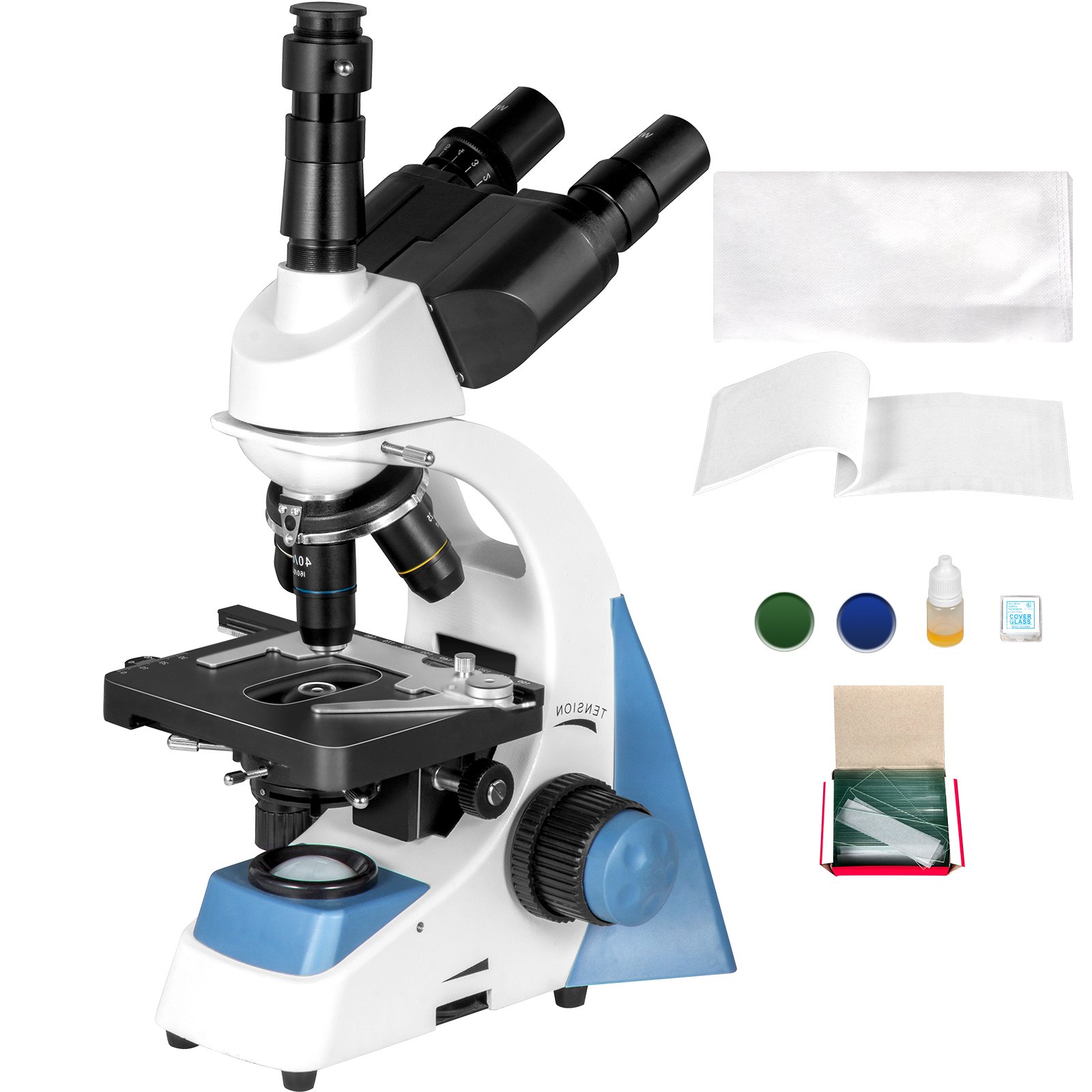 Vevor Trinocular Compound Microscope Compound Light Microscope 40x-1000x W/ Led