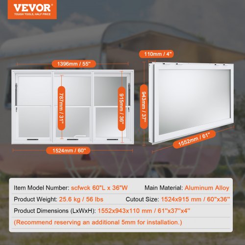 VEVOR Concession Window For Food Truck 60x36, With Australia | Ubuy