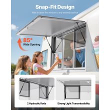 60x36in Concession Stand Serving Window Food Truck Service Awning Aluminum Alloy