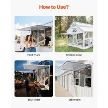 60x36in Concession Stand Serving Window Food Truck Service Awning Aluminum Alloy