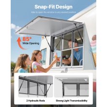 60x36in Concession Stand Serving Window Food Truck Service Awning Aluminum Alloy