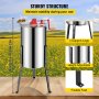 VEVOR 3 Frame Manual Honey Extractor Separator Stainless Steel Bee Extractor Stainless Steel Honeycomb Spinner Crank. Beekeeping Extraction Apiary Centrifuge Equipment