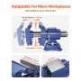 VEVOR Heavy Duty Bench Vise, 165 mm Jaw Width, 125 mm Max Jaw Opening Multi-Purpose Ductile Iron Bench Vise with Anvil, 360° Swivel Base Head, 75 mm Throat, 5620 lbs Clamp Force, for Pipe Repairing