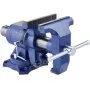 Tornillo de banco VEVOR de alta resistencia, ancho de mordaza de 6-1/2", apertura máxima de mordaza de 5", tornillo de banco multiusos de hierro dúctil con yunque, cabezal giratorio de 360°, garganta de 3", fuerza de sujeción de 5620 lb, para reparación de tuberías y metalurgia.